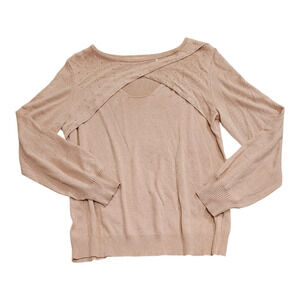 Emaline Medium Beige Long Sleeve Pullover Shirt